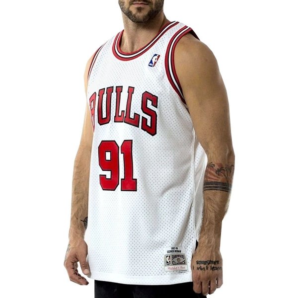 Mitchell &amp; Ness koszulka męska Chicago Bulls NBA Swingman Jersey Bulls 97-98 Dennis Rodman SMJYAC18079-CBUWHIT97DRDN
