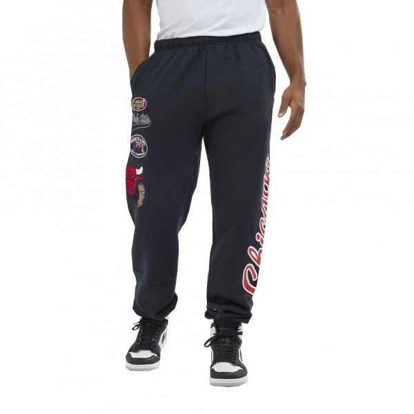 Mitchell &amp; Ness spodnie dresowe męskie czarne NBA Champ City Fleece Bottoms Chicago Bulls PSWP3253-CBUYYPPPBLCK