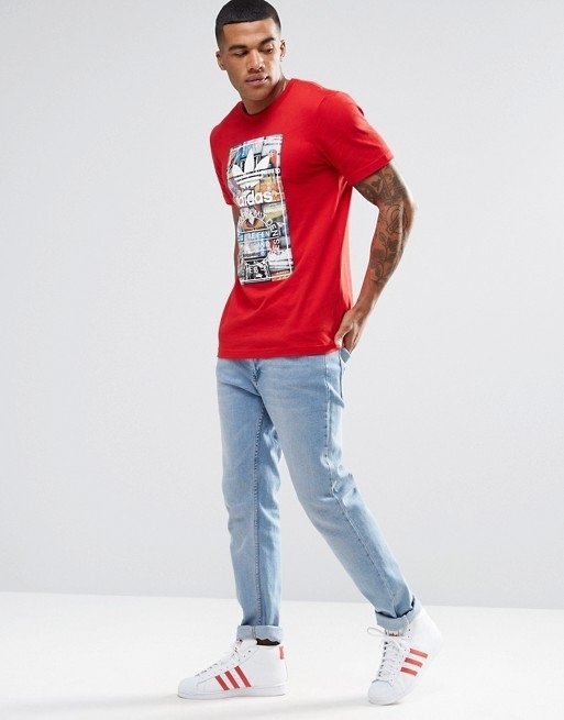 Adidas Originals t-shirt męski czerwony Ay7818