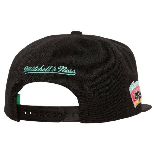 Mitchell &amp; Ness czapka z daszkiem NBA San Antonio Spurs Triple Play Snapback HS8578-SASBLCK 