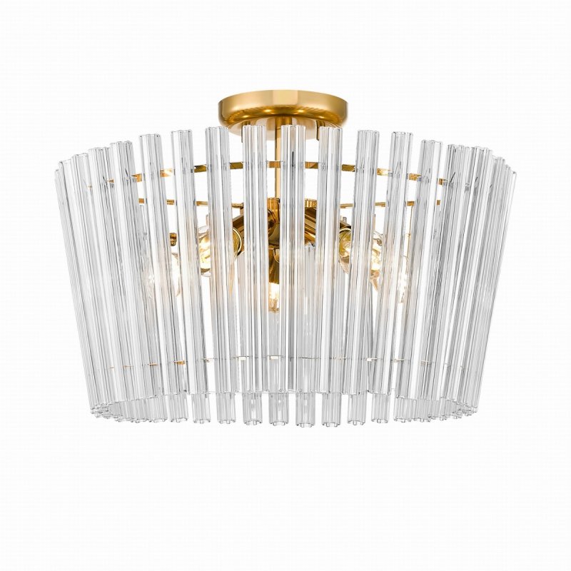 Lampa sufitowa złota do salonu BACH, szklane stylowe elementy E14 - C0547-05H-F9AC Zuma Line