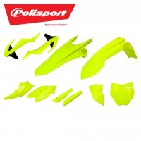 POLISPORT KOMPLET PLASTIKÓW KTM SX/SX-F '16-'18 W ZESTAWIE TABLICA PRZEDNIA I OSŁONY AMORTYZATORÓW KOLOR ŻÓŁTY FLUO 