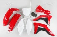 UFO KOMPLET PLASTIKÓW HONDA CRF 250 '18-'21, CRF 450 '17-'20 Z OSŁONAMI FILTRA POWIETRZA KOLOR OEM ( BIALY / CZERWONY ) 