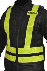 KAMIZELKA ODBLASKOWA OZONE POLSKA BLACK/FLUO YELLOW 
