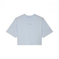 T-SHIRT FOX LADY WORDMARK OS CROP PALE BLUE L 