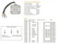DZE REGULATOR NAPIĘCIA YAMAHA YFM 350 BIG BEAR 96-99, WARRIOR 350 96-01, WOLVERINE 350 95-01, YFM 400 KODIAK 98-99; YFM 600 GRYZ 