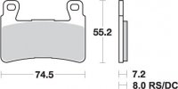SBS PROMOCJA KLOCKI HAMULCOWE KH265 RACING DUAL CARBON HONDA CBR 600RR 03-04 KOLOR CZARNY 
