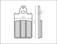 BRENTA KLOCKI HAMULCOWE KH116 (ORGANIC) (MALAGUTI, PIAGGIO 50 FREE, TOMOS, DT50R 97-03) (FT 3012) 