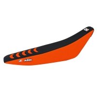 BLACKBIRD POKROWIEC / POSZYCIE NA SIEDZENIE KTM SX/SXF 07-10, EXC/EXCF 08-11 DOUBLE GRIP3 KOLOR CZARNY POMARAŃCZOWY 