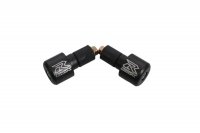 KOŃCÓWKI KIEROWNICY Z LOGO SUZUKI GSXR (GSXR 600 / 750 / 1000 / 1300) KOLOR CZARNY 