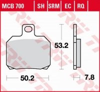 TRW ZF KLOCKI HAMULCOWE KH266 SINTER STREET DUCATI HYPERMOTARD 950 '19-, 1000/1200 MULTISTRADA, V4 PANIGALE '18-, KTM RC8 1190 '09-'15, SUPERDUKE 1290 '14-'20, MOTO GUZZI V7 750 '08-'14, MV AUGUSTA BRUTALE 800 '13-, TYŁ 