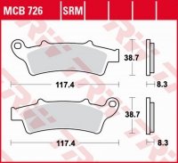 TRW ZF KLOCKI HAMULCOWE KH324 ORGANIC APRILIA ATLANTIC 125 03-, SCARABEO 125 04-10, ATLANTIC 200 02-05, SCARABEO 200 07-12, KYMC 