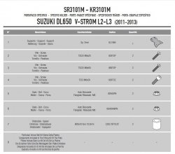 KAPPA stelaż kufra centralnego Suzuki DL 650 V-STROM  (11-16) (BEZ PŁYTY)