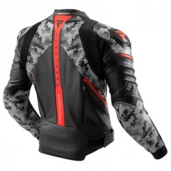 KURTKA SKÓRZANA REBELHORN VELOCE CAMO BLACK/GREY/FLUO RED 60