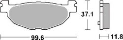 SBS PROMOCJA KLOCKI HAMULCOWE KH408 STREET STANDART CERAMIC YAMAHA YP 400 MAJESTYT 04-13, XP 500 T-MAX 04-11 KOLOR CZARNY TYŁ