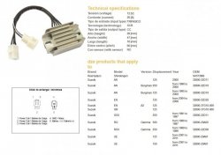 DZE REGULATOR NAPIĘCIA SUZUKI AN 125/250 BURGMAN '95-'00, GN 125 (32800-22D11, 32800-22D10, 32800-37G10-000) 12V/20A