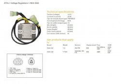 DZE REGULATOR NAPIĘCIA ARCTIC CAT 650 '04-'06 (OEM-0430-035, 0430-046) 12V35A