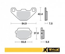 PROX KLOCKI HAMULCOWE KH67/2/3 SINTER KAWASAKI KDX 200 '89-'92, KL 650 '87-'89, KLR 650 '95-'07, K