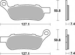 SBS PROMOCJA KLOCKI HAMULCOWE KH458 STREET PERFORMANCE (EXCEL) SINTER KOLOR ZŁOTY PASUJE DO: HARLEY DAVIDSON ROAD KING/FAT BOY/S