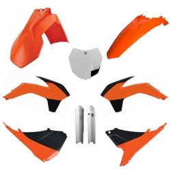 POLISPORT KOMPLET PLASTIKÓW (FULL KIT) KTM SX/SX-F/XC-F 13-14 W ZESTAWIE TABLICA PRZEDNIA (8659100002) I OSŁONY AMORTYZATORÓW (8