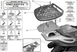 KAPPA STELAŻ KUFRA CENTRALNEGO KYMCO AGILITY 50/125/150/200 R16 (08-13) ( BEZ PŁYTY )