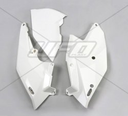 UFO BOCZKI TYLNE KTM SX/SXF 16-18, EXC/EXCF TPI 17-19 Z POKRYWĄ FILTRA POWIETRZA KOLOR BIAŁY