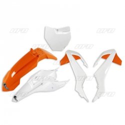 UFO KOMPLET PLASTIKÓW KTM SX 65 16-23 KOLOR OEM 19 (POMARAŃCZOWY/BIAŁY) (KT526E999W)