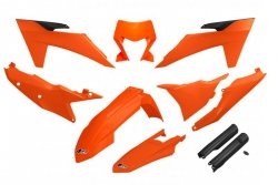 UFO KOMPLET PLASTIKÓW (FULL KIT) Z OSŁONAMI TELESKOPÓW (AMORTYZATORÓW) KTM EXC 150 / 250 / 300 TBI 24-25, EXC-F 250 / 350 / 450 