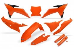 UFO KOMPLET PLASTIKÓW (FULL KIT) Z OSŁONAMI TELESKOPÓW (AMORTYZATORÓW) KTM SX 125 / 150 / 250 / 300 25, SXF (SX-F) 250 / 350 / 4