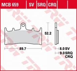 TRW LUCAS ZF KLOCKI HAMULCOWE KH188 SINTER TRACK KAWASAKI ZX-6R/ZX-7R '96-'02, ZX-9R '96-'01, ZRX 1100 '