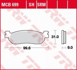 TRW ZF KLOCKI HAMULCOWE KH275 SINTER YAMAHA YP/XP 125 X-MAX 10-, VP 250 X-CITY 07-16, YP 250 MAJESTY 98-03, YP 250 X-MAX 05-13, 