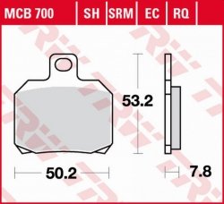 TRW ZF KLOCKI HAMULCOWE KH266 ECO ORGANIC DERBI GPR 50 03-16, SENDA 50 07-17, GP1 125 06-11, PEUGEOT CITY STAR 10-, SUZUKI UH 12