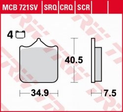 TRW LUCAS ZF KLOCKI HAMULCOWE KH604/4 CARBON RACING APRILIA RSV 1000 MILE/R '01-'03, RSV 1000R '04-'10, DUCA