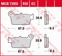 TRW LUCAS ZF KLOCKI HAMULCOWE KH367 ORGANIC APRILIA RXV/SXV 450/550 '06-'15, BETA RR 125/200/250/300/350/390/400 '