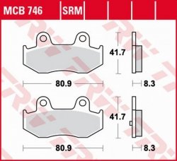 TRW ZF KLOCKI HAMULCOWE KH323 ORGANIC KAWASAKI SC 250 EPSILON 02, SUZUKI AN 400 BURGMAN 03-06, TYŁ, ITALJET JACK 125 07, PRZÓD/T