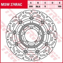TRW ZF TARCZA HAMULCOWA PRZÓD KAWASAKI ER-6F/N 06-16, KLE 650 VERSYS 07-, VULCAN 650S 15-, (300X80,5X5MM) WAVE