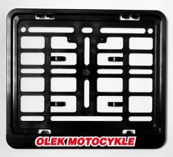 BIKETEC PROMOCJA RAMKA POD TABLICĘ REJESTRACYJNĄ SKUTER/SCOOTER KOLOR CZARNY Z LOGO OLEK MOTOCYKLE