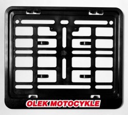 BIKETEC PROMOCJA RAMKA DO TABLICY (NA TABLICĘ) REJESTRACYJNEJ SKUTER/SCOOTER KOLOR CZARNY Z LOGO OLEK MOTOCYKLE