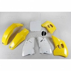 UFO KOMPLET PLASTIKÓW SUZUKI RM 125 94-95, RM 250 94-95 KOLOR OEM (ZÓŁTY/BIAŁY) (SU394E999)