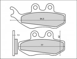 Brenta klocki hamulcowe (metaliczne) przód Peugeot Satelis 125  (06-12) [zacisk AJP]