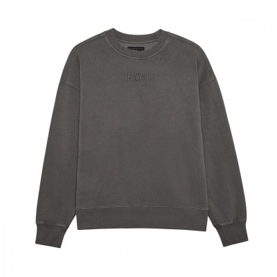 BLUZA FOX WORDMARK OVERSIZED FLEECE CREW PEWTER L