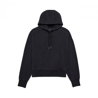 BLUZA Z KAPTUREM FOX LADY WORDMARK OVERSIZED BLACK S