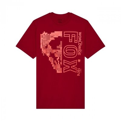 T-SHIRT FOX IMAGE SKULL PREM CARDINAL L