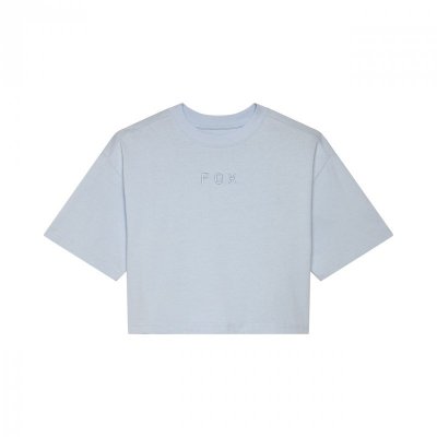 T-SHIRT FOX LADY WORDMARK OS CROP PALE BLUE S