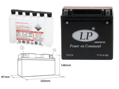  LANDPORT Yamaha YFM 660 R Raptor 01-05 akumulator Landport elektrolit osobno