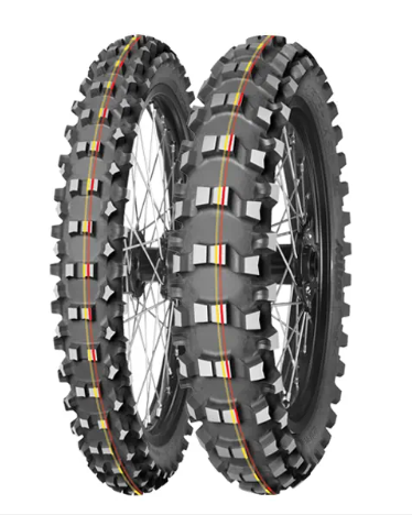 MITAS OPONA 90/100-14 TERRA FORCE-MX SM 49M (CZERWONO-ŻÓŁTY PASEK) TT TYŁ DOT 2025 (DOT:XPDP) (460050) (ZAMIENNIK:70000173)