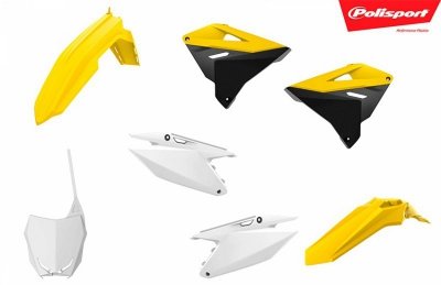 POLISPORT KOMPLET PLASTIKÓW SUZUKI RM 125/250 01-08 RESTYLING NA RMZ 450 22 KOLOR ŻÓŁTY/CZARNY/BIAŁY