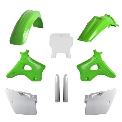 POLISPORT KOMPLET PLASTIKÓW (FULL KIT) KAWASAKI KX 125/250 94-95 W ZESTAWIE TABLICA PRZEDNIA (8672800002) I OSŁONY AMORTYZATORÓW