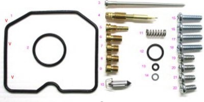 BEARING WORX ZESTAW NAPRAWCZY GAŹNIKA KAWASAKI KLF 300C BAYOU 97-05 (26-1392)