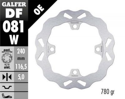 GALFER TARCZA HAMULCOWA TYŁ HONDA CB 400X/F 13-; CB 500F/X (ABS) 13-21; CB 650F 14-; CB 650R 19-23; CBR 650R 19-23; FORZA 750 21